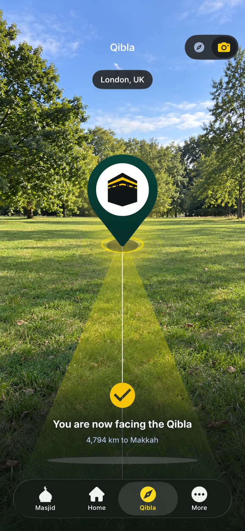 The Qibla compass in SalahSure